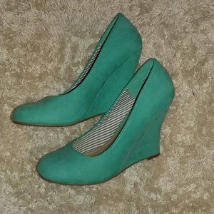 Suede wedges